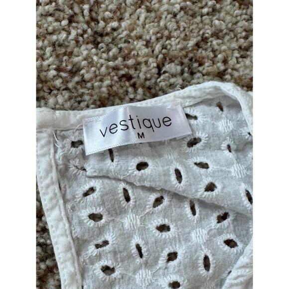 VESTIQUE White Eyelet Cover Up Dress , size Medium - Picture 7 of 8